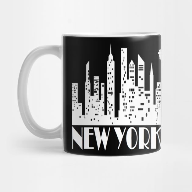 New York City Skyline - WHITE by curlygirztees1